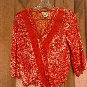 Red Paisley Women's Top